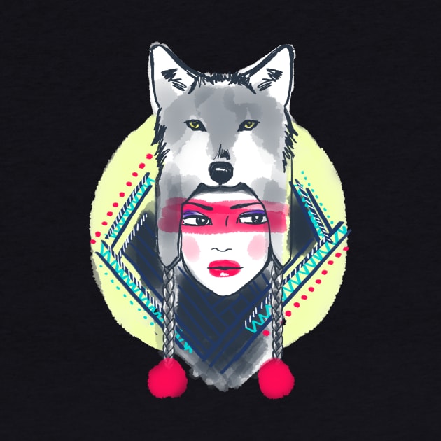 Girl with wolf hat by dejaliyah